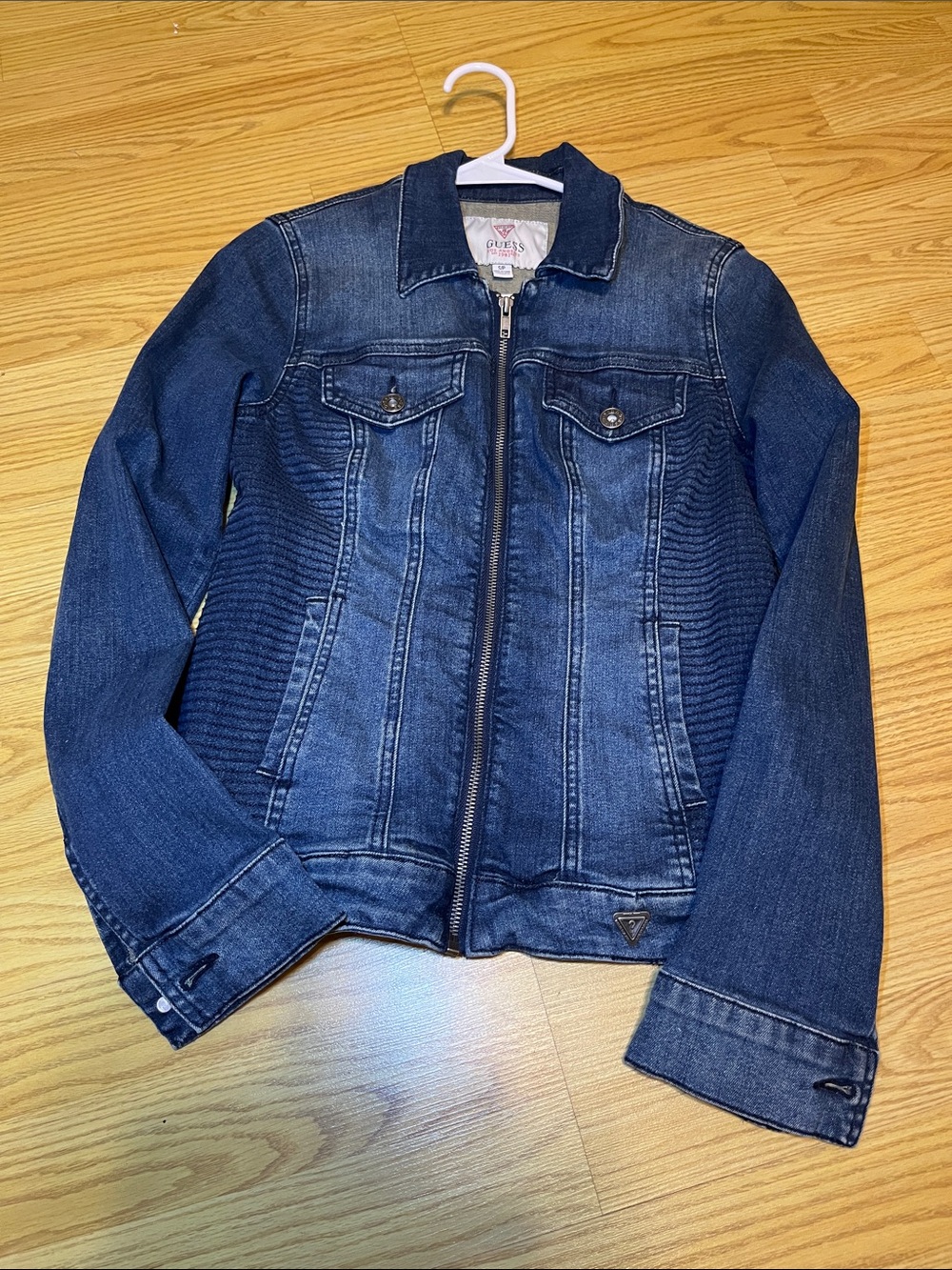 Guess Blue Washed Denim Zip Jacket